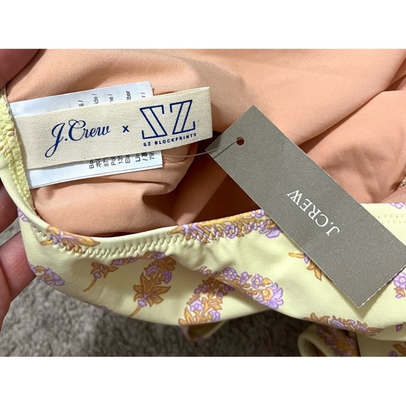 J.Crew x SZ Blockprints Size 12 Yellow One Piece Swimwear Swimsuit NEW - Picture 10 of 13